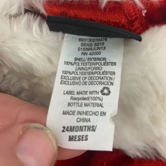 Holiday Editions Infant Girls Red Faux Fur & Sequin Dress Size 24 Mos - Picture 6 of 10